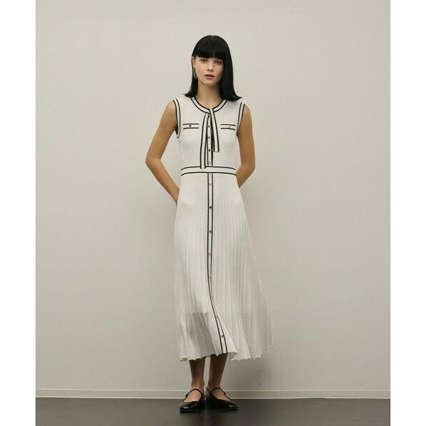 GRACE CONTINENTAL / グレースコンチネンタル バイカラーボウタイニットワンピースの画像