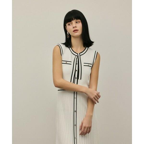 GRACE CONTINENTAL / グレースコンチネンタル バイカラーボウタイニットワンピースの画像