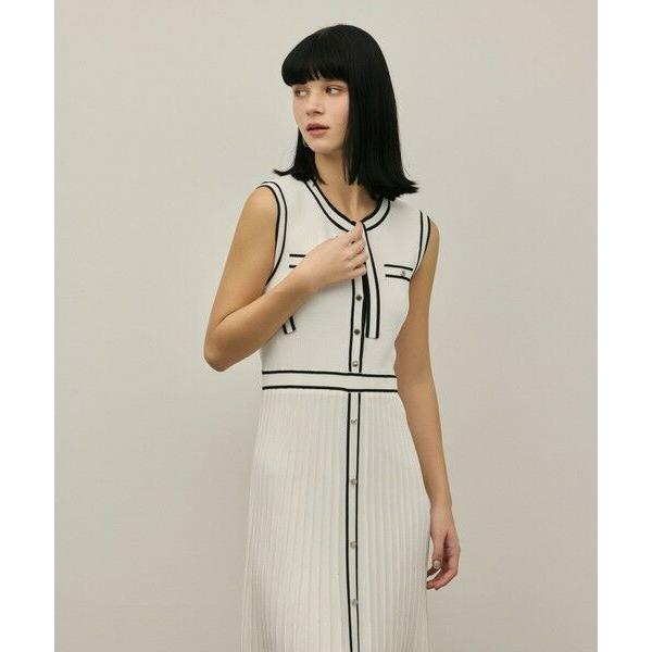 GRACE CONTINENTAL / グレースコンチネンタル バイカラーボウタイニットワンピースの画像
