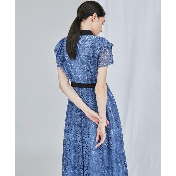 【新品未使用】グレースコンチネンタル フリルレースワンピース 38 ブルー GRACE CONTINENTAL / グレースコンチネンタル フリルレース