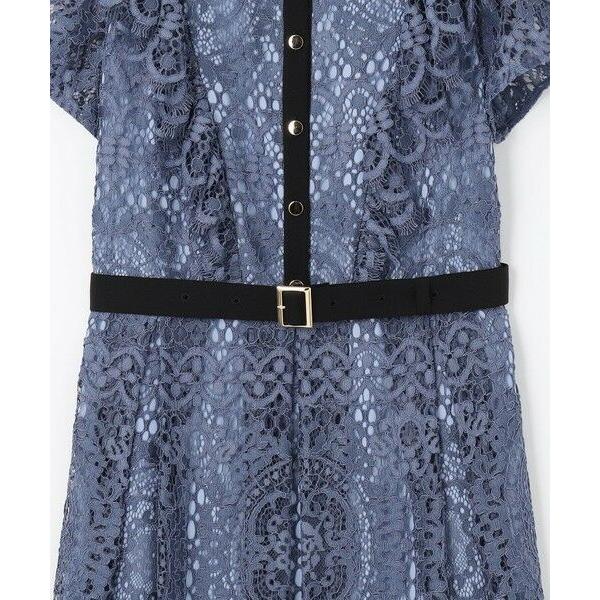 【新品未使用】グレースコンチネンタル フリルレースワンピース 38 ブルー GRACE CONTINENTAL / グレースコンチネンタル フリルレース