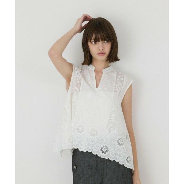 GRACE CONTINENTAL（グレースコンチネンタル） 刺繍スキッパートップ