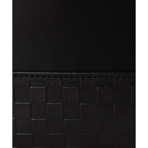 COMME CA MEN / コムサ・メン 市松柄　ナイロン×合成皮革 ボディバッグ