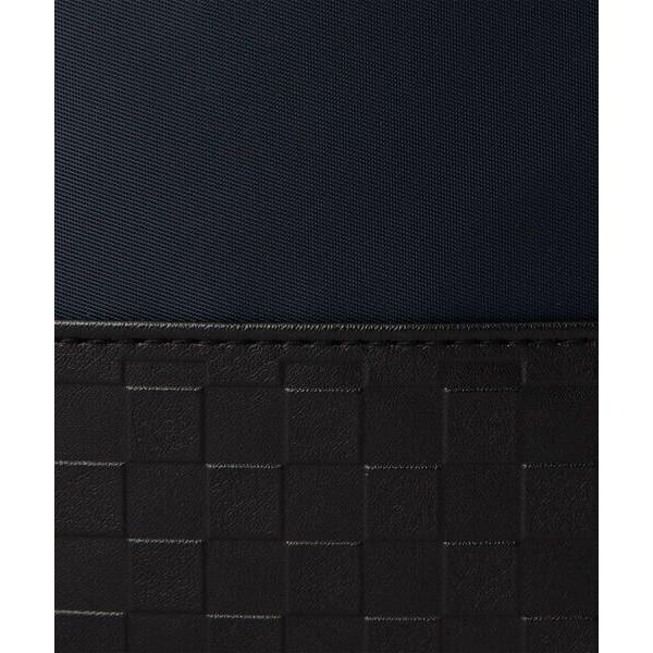 COMME CA MEN / コムサ・メン 市松柄　ナイロン×合成皮革 ボディバッグ