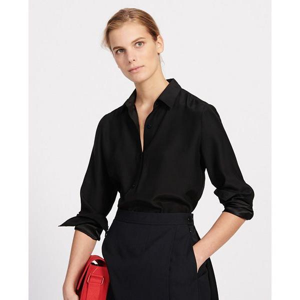 人気カラー再販 Comptoir Des Cotonniers コントワー デ コトニエ シルクサテンレギュラーカラーシャツ 好評継続中 今だけ限定価格 Marve Hn