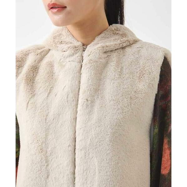 HIROKO BIS / ヒロコビス フェイクファーフードベスト /洗える