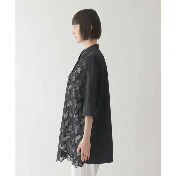 HIROKO BIS / ヒロコビス ランダム迷彩レースチュニックブラウス 