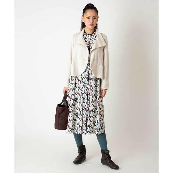 新品・47,300円☆HIROKO BIS/ペイント柄タックフレアワンピース HIROKO BIS / ヒロコビス ペイント柄タックフレアワンピース /洗濯機で