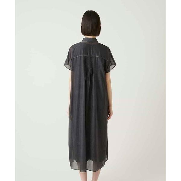 HIROKO BIS / ヒロコビス サテンデニムピンタックデザインワンピース /洗えるの画像