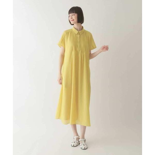 HIROKO BIS / ヒロコビス ピンタックデザインシルエットワンピース /洗濯機で洗えるの画像