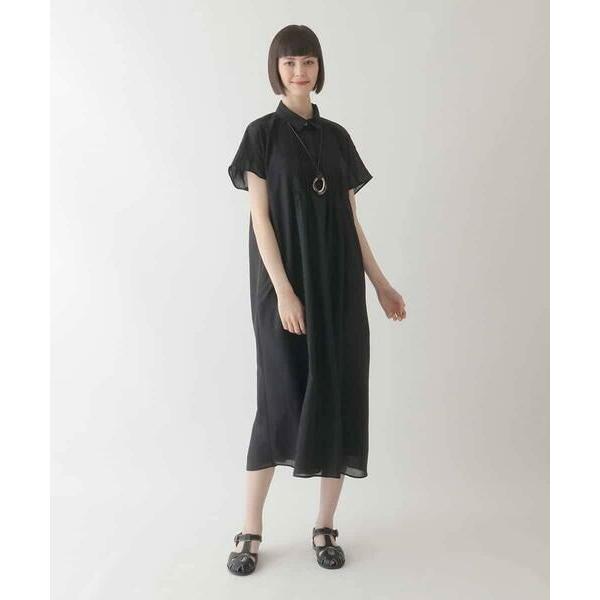 HIROKO BIS / ヒロコビス ピンタックデザインシルエットワンピース /洗濯機で洗えるの画像