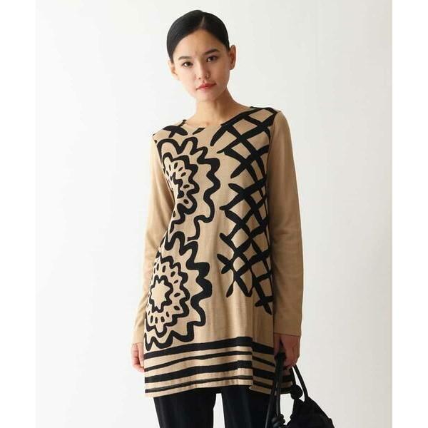 HIROKO BIS / ヒロコビス フラワーモチーフデザインチュニック /洗える