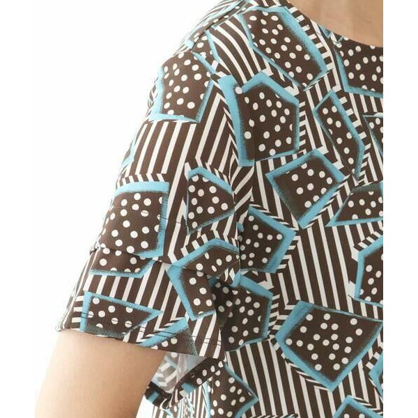 HIROKO BIS / ヒロコビス ジオメトリックプリントワンピース /洗濯機で