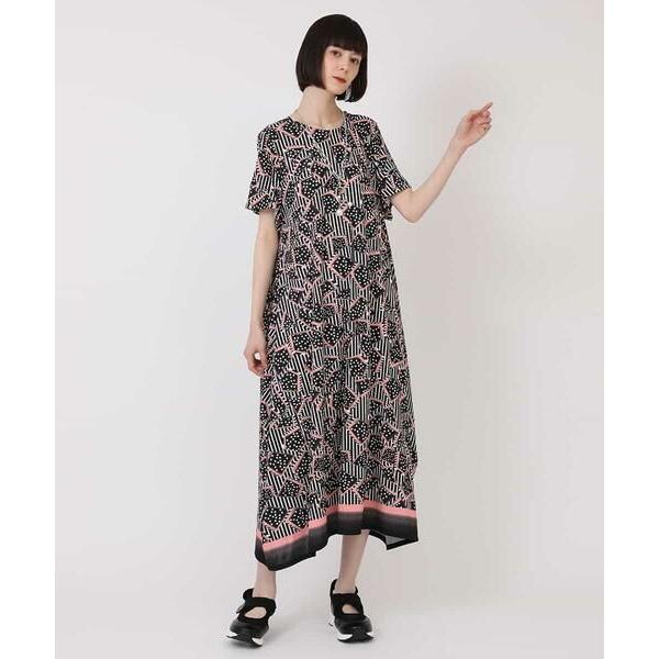 HIROKO BIS / ヒロコビス ジオメトリックプリントワンピース /洗濯機で