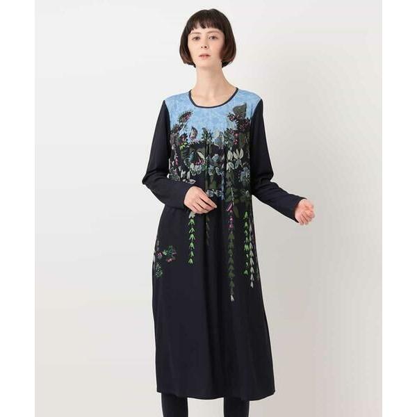 HIROKO BIS / ヒロコビス フラワーモチーフジャージワンピース