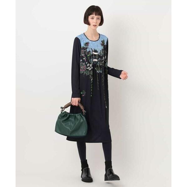 HIROKO BIS / ヒロコビス フラワーモチーフジャージワンピース