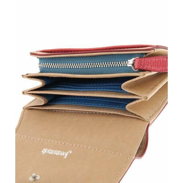 Jocomomola / ホコモモラ 鳥とお花 額縁デザイン二つ折り財布 