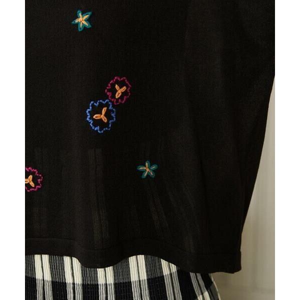 Jocomomola（ホコモモラ） Brisa フラワー刺繍シアーニット