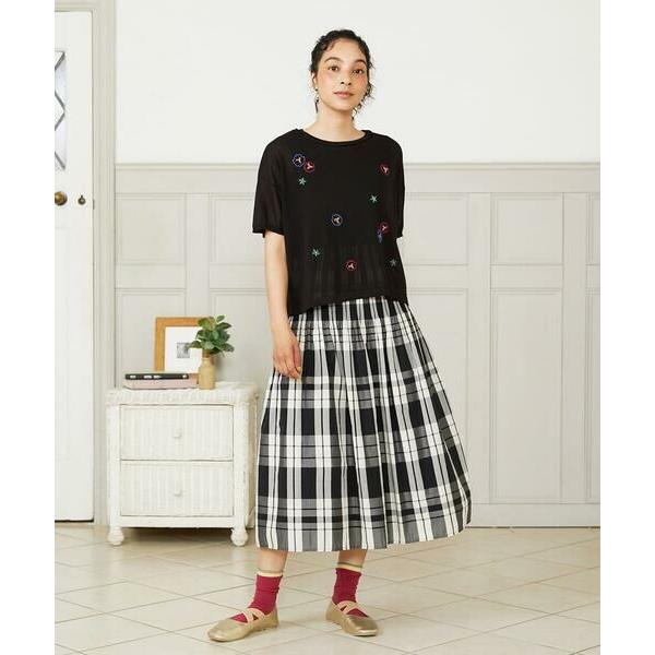 ホコモモラ（JOCOMOMOLA）/Brisa フラワー刺繍シアーニット Jocomomola（ホコモモラ） Brisa フラワー刺繍シアーニット