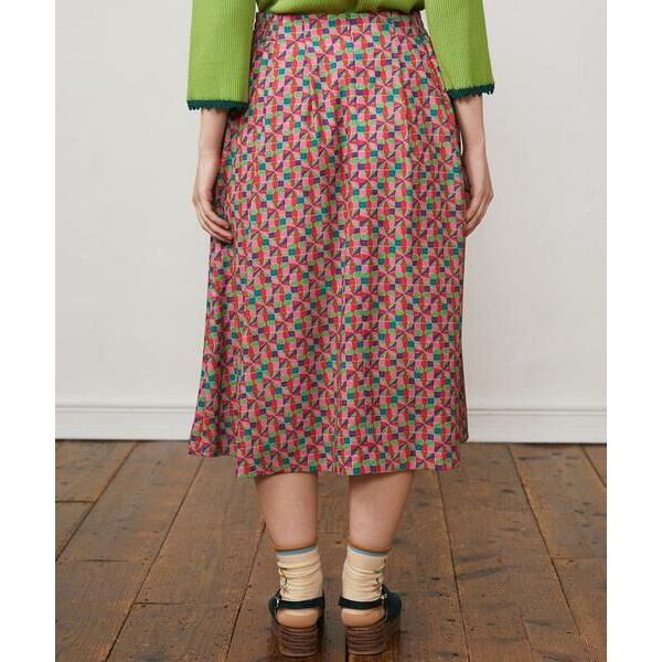 Jocomomola（ホコモモラ） Rojo carmin プリントフレアスカート