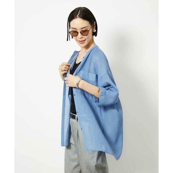 MICHEL KLEIN（ミッシェルクラン） バンドカラーシアーブラウス