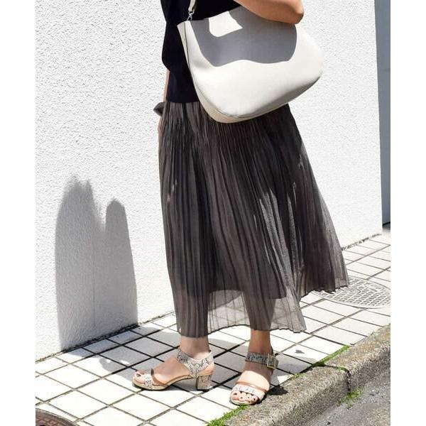 ブラウン】 MICHEL KLEIN / ミッシェルクラン オーガンジープリーツ