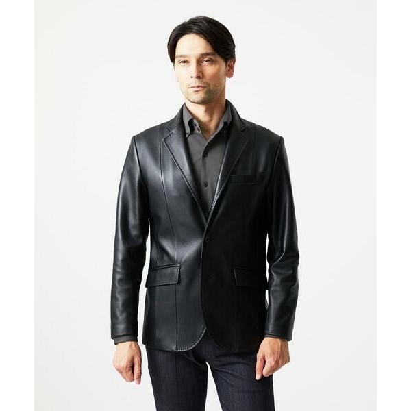 MICHEL KLEIN HOMME / ミッシェルクランオム ラムレザーコンバーチブルジャケットの画像
