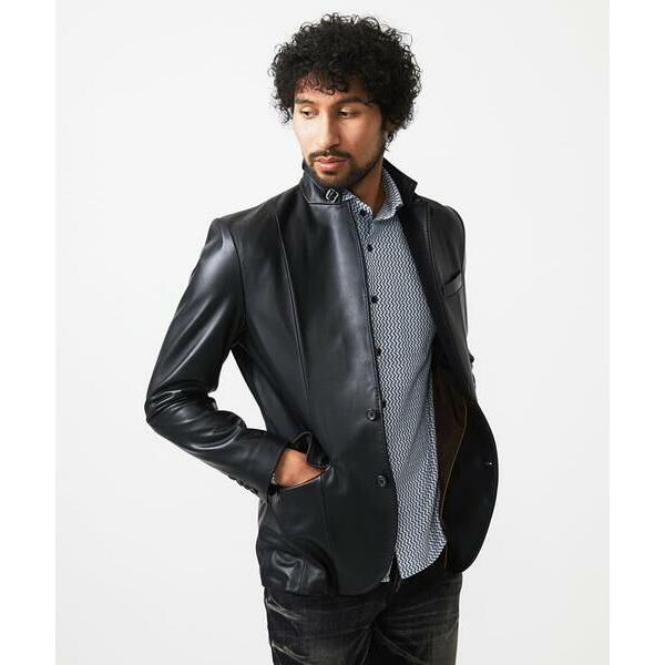 MICHEL KLEIN HOMME / ミッシェルクランオム ラムレザーコンバーチブルジャケットの画像