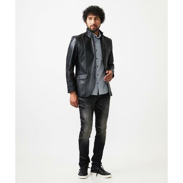MICHEL KLEIN HOMME / ミッシェルクランオム ラムレザーコンバーチブルジャケットの画像