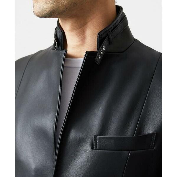 MICHEL KLEIN HOMME / ミッシェルクランオム ラムレザーコンバーチブルジャケットの画像