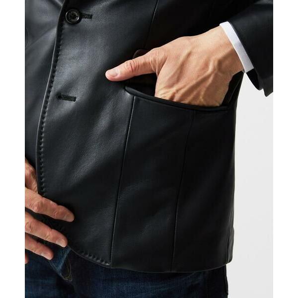MICHEL KLEIN HOMME / ミッシェルクランオム ラムレザーコンバーチブルジャケットの画像