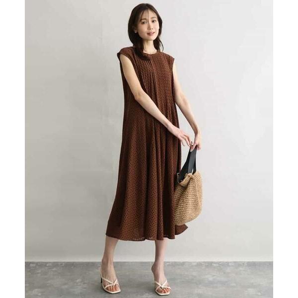 MK MICHEL KLEIN / エムケーミッシェルクラン [洗える]幾何柄レースAラインワンピースの画像
