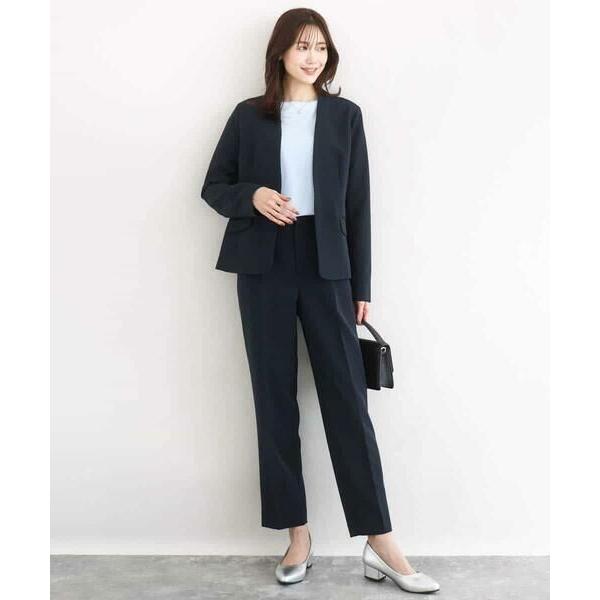 MK MICHEL KLEIN / エムケーミッシェルクラン ダブルクロス テーパードパンツ/セットアップ対応/防シワ/ストレッチ/洗える_5