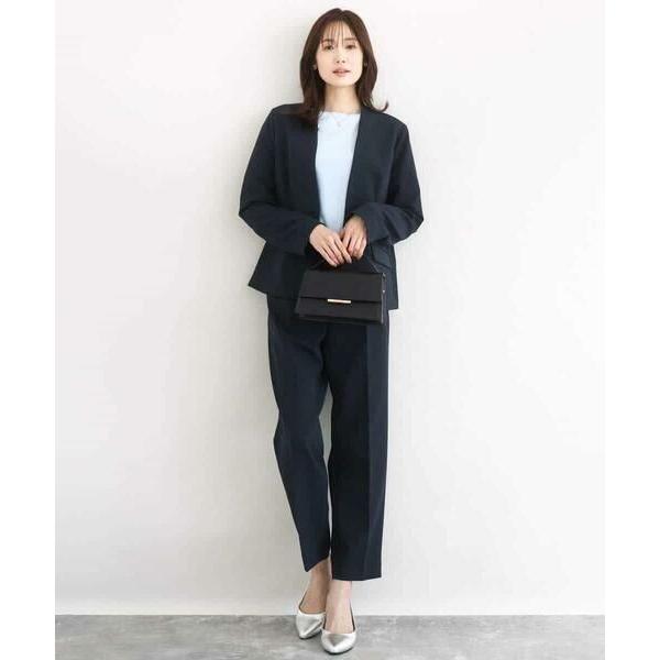 MK MICHEL KLEIN / エムケーミッシェルクラン ダブルクロス テーパードパンツ/セットアップ対応/防シワ/ストレッチ/洗える_6
