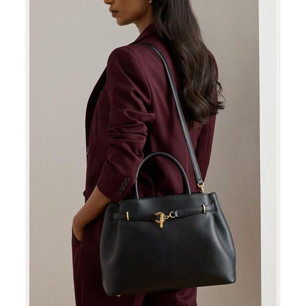 [未使用に近い]ローレンラルフローレン　ハンドバッグ 2way 金ロゴ　レザー 未使用に近い]ローレンラルフローレン ハンドバッグ 2way 金ロゴ レザー