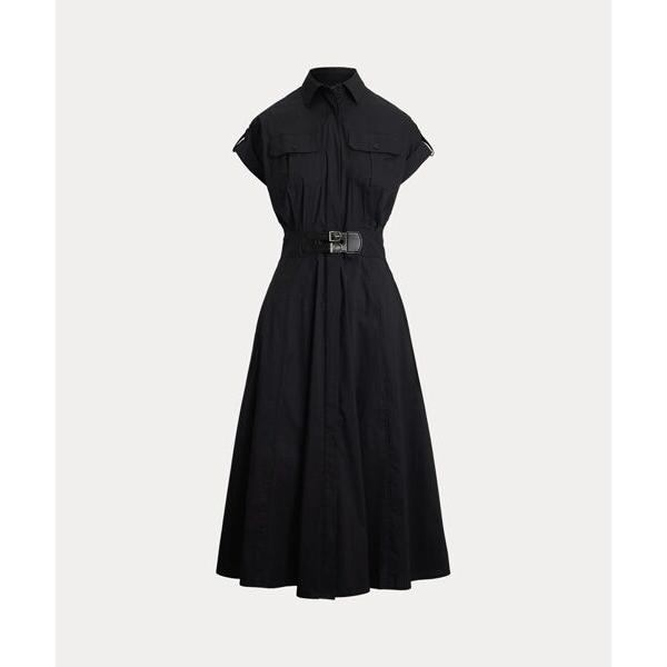 LAUREN RALPH LAUREN / ローレン ラルフ ローレン バックルトリム コットンブレンド シャツドレスの画像