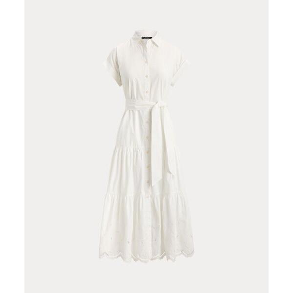 LAUREN RALPH LAUREN / ローレン ラルフ ローレン アイレット ブロードクロス ティアード シャツドレスの画像