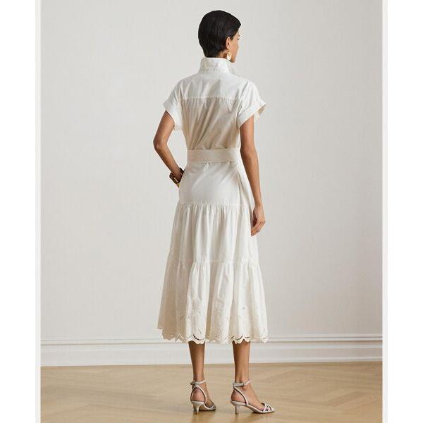 LAUREN RALPH LAUREN / ローレン ラルフ ローレン アイレット ブロードクロス ティアード シャツドレスの画像