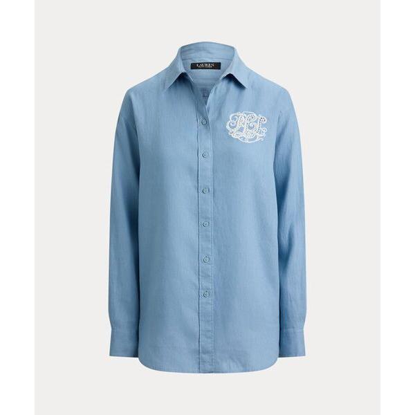 LAUREN RALPH LAUREN / ローレン ラルフ ローレン リラックス フィット アイレットロゴ リネン シャツの画像