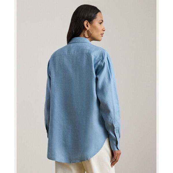 LAUREN RALPH LAUREN / ローレン ラルフ ローレン リラックス フィット アイレットロゴ リネン シャツの画像