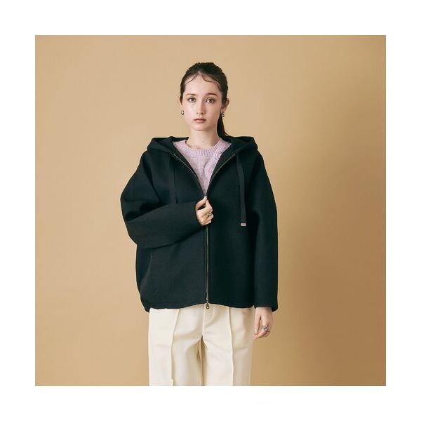 新品　タグつき　ローズティアラ　秋冬　黒　パール　オーバー　ジャケット　46 Rose Tiara（ローズティアラ） オーバーサイズパーカージャケット