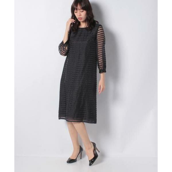 La Festa chic / ラフェスタシック オーガンジーボーダードレス 公式