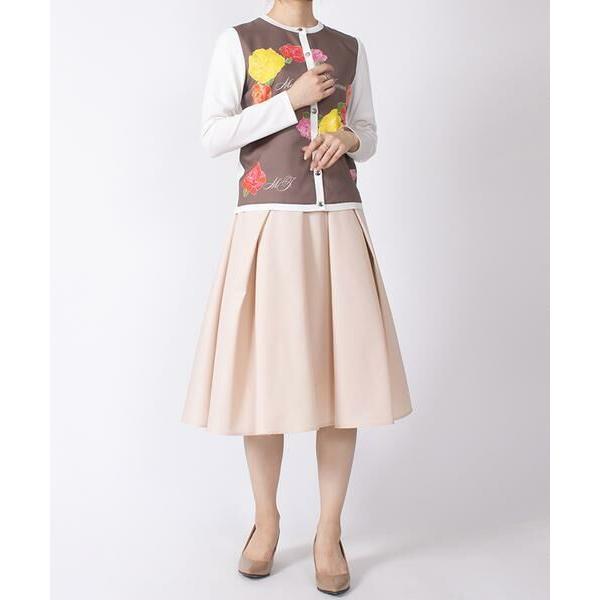 MADAM JOCONDE / マダムジョコンダ コットン混バーバリー タックフレア  