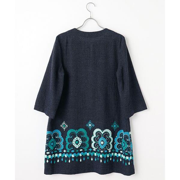TABASA ウール100％チュニック　Mサイズ TABASA（タバサ） ウールガーゼ×レトロフラワー刺繍チュニック