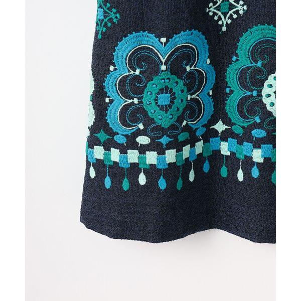 TABASA（タバサ） ウールガーゼ×レトロフラワー刺繍チュニック