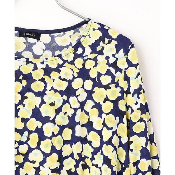 VIVIENNE TAM 花柄プリント 五分袖 チュニック　タグ付き 45r プチフラワー刺繍チュニック