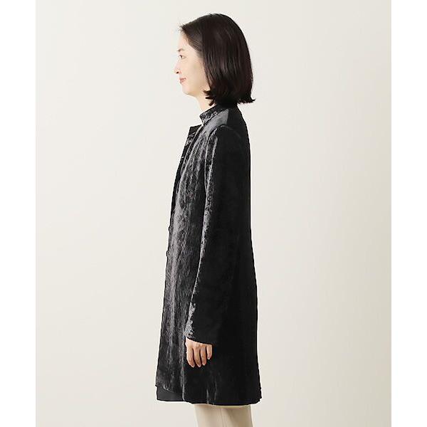 TABASA / タバサ クラッシュ エンボス ベロア ロング ジャケットの画像