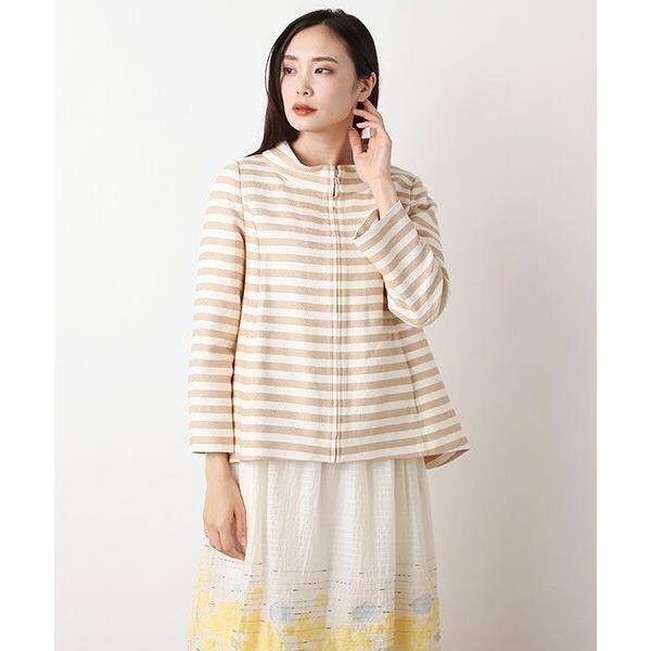 ショップ TABASA タカシマヤファッションスクエア 通販 PayPayモール タバサ インレー風ボーダースタンドカラージャケット っておりま スーパードフィー カノン一式