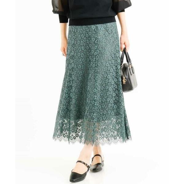 a.v.v / アー・ヴェ・ヴェ フラワーレースセミフレアスカート | a.v.v