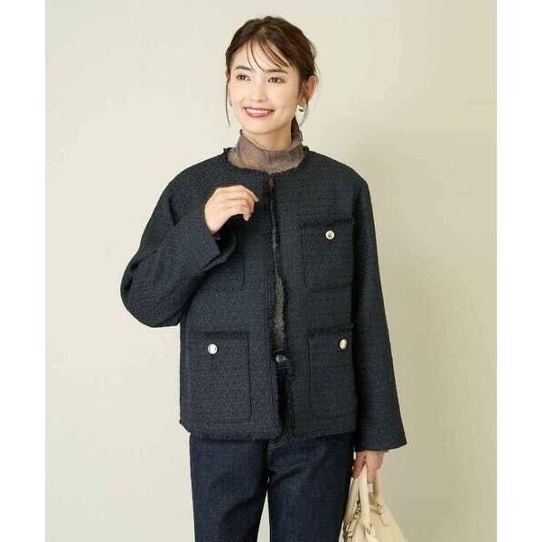 a.v.v（アー・ヴェ・ヴェ） ノーカラーツイードジャケット